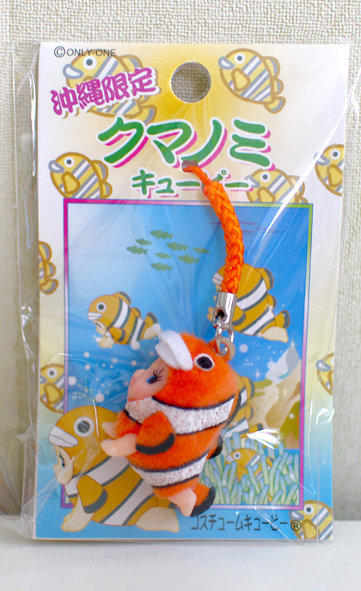 日本空運回台-Okinawa沖繩限定版-QP/Q比天使/Q比公仔吊飾-小丑魚造型/手機吊飾