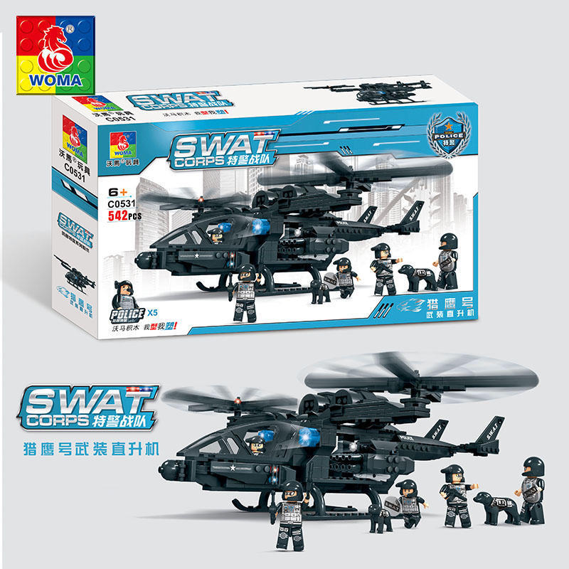 <積木總動員> 沃馬 SWAT 特警系列 C0531 獵鷹號武裝直升機 542PCS