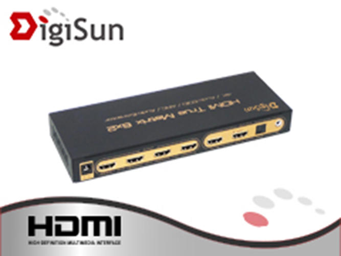 含稅含運~DigiSun AH262P 4K HDMI 六進二出矩陣切換器+音訊擷取器 (子母畫面)