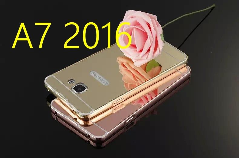 【 電鍍鋁合金金屬邊框鏡面】SAMSUNG Galaxy A7 2016 非海馬扣 保護套 後蓋 保護殼