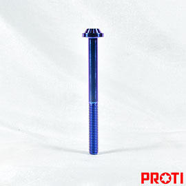 PROTI鈦合金螺絲 M6L70 飛碟頭 13mm寬 魔藍版(M6L70-CCF01)