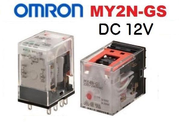 MY2N-GS DC12V (MY2N-J) 歐姆龍OMRON 帶燈繼電器 RELAY +   歐姆龍原廠繼電器座