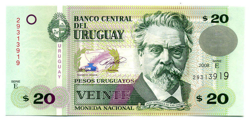[富國]外鈔Uruguay烏拉圭2008年20pesosuruguayos-Pnew