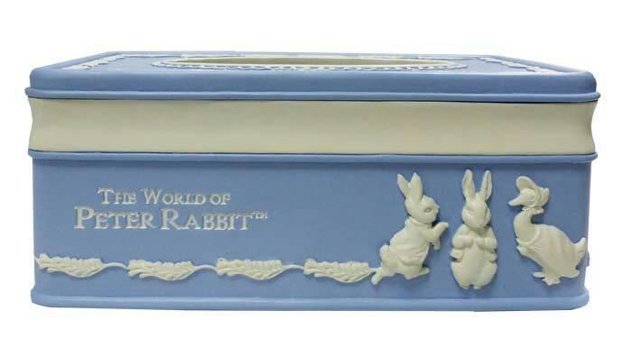 【玫瑰物語】藍白色北歐風面紙盒兒童彼得兔面紙盒卡通藝術品立體雕花禮品仿陶瓷波麗