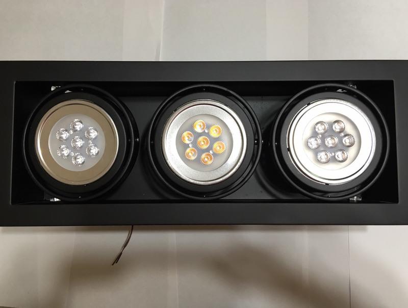 LED方型盒燈 三燈 AR111高亮度 崁燈 27W 黑框/白框 台灣製造 可取代傳統省電燈泡 全電壓 保固一年