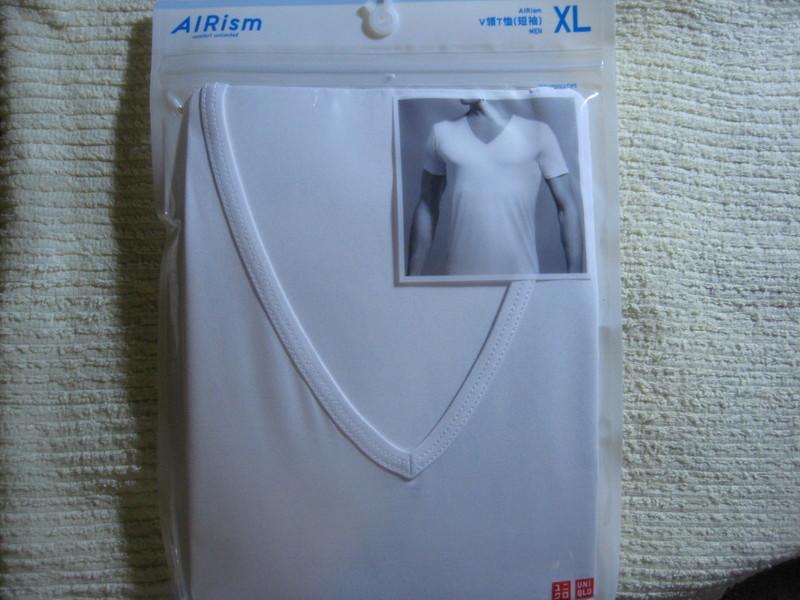 (供spexxxyo下標 全新未拆封品)Uniqlo優衣庫AIRism男輕盈涼感衣 V領-短袖T恤 白色 XL 男裝