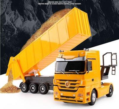 阿莎力玩具 1：32 充電式 大型 正版授權 BENZ 賓士遙控拖車 貨櫃車 大卡車 砂石車 貨車可遙控分離結合