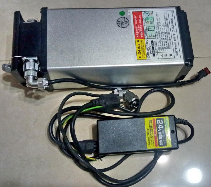 保羅電腦 日本NICHIDO 24V Li-ion 電池+充電器, 24V/10Ah 工程新品測試少用,請參考內容說明