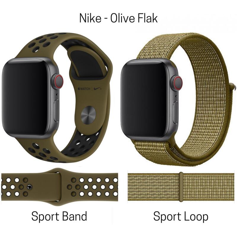 絕版戶外探險軍事風:橄欖綠+黑孔 S/M/L三條裝! 蘋果手錶原廠 Nike Sport Band 散熱運動錶帶