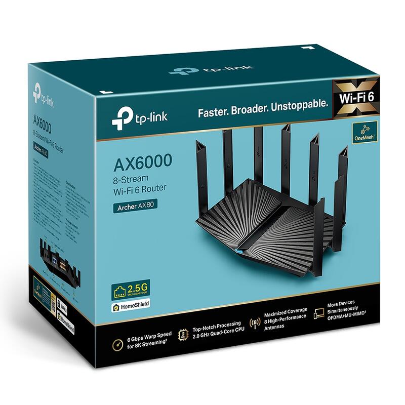 TP-Link Archer AX80 AX6000 wifi 6 無線網路分享器路由器AX23 AX73