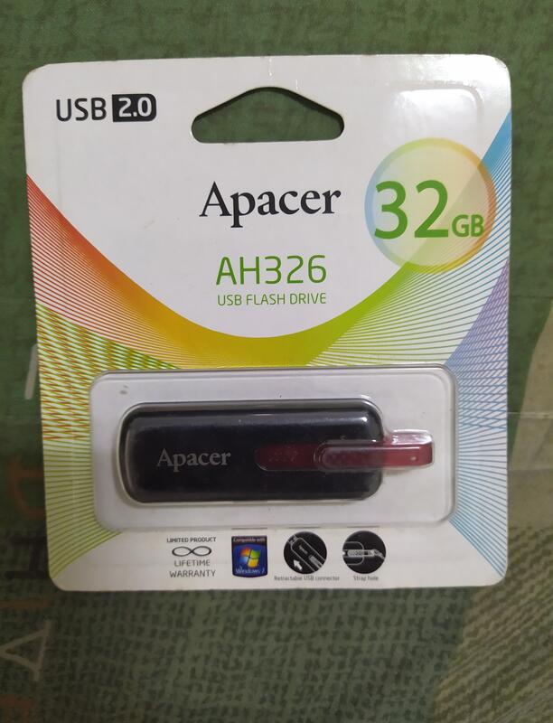 Apacer 宇瞻 AH326 U環碟 32GB 隨身碟....(黑)