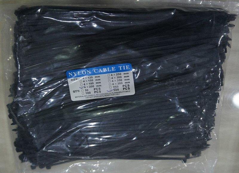 【鑫榮光電】- 尼龍紮線帶 束線帶 電線用紮線帶  捆線帶 4*200mm 黑色 500條