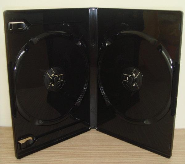 【臺灣製造】100個(一箱)-雙片裝14mm黑色PP鏡面CD盒/DVD盒/光碟盒/CD殼/有膜