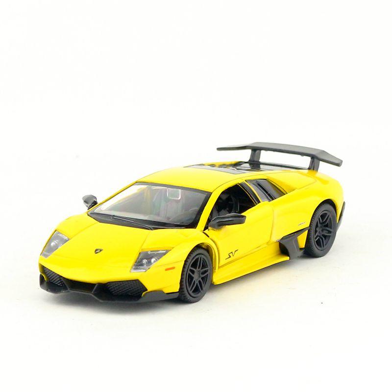 裕豐仿真合金汽車模型1:36藍博基尼蝙蝠LP670-4兒童玩具 開門 迴力 黃