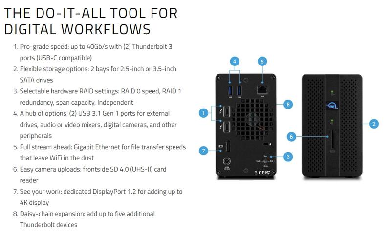 OWC Gemini Thunderbolt3 RAID (OWCTB3DKP2D) 3.5