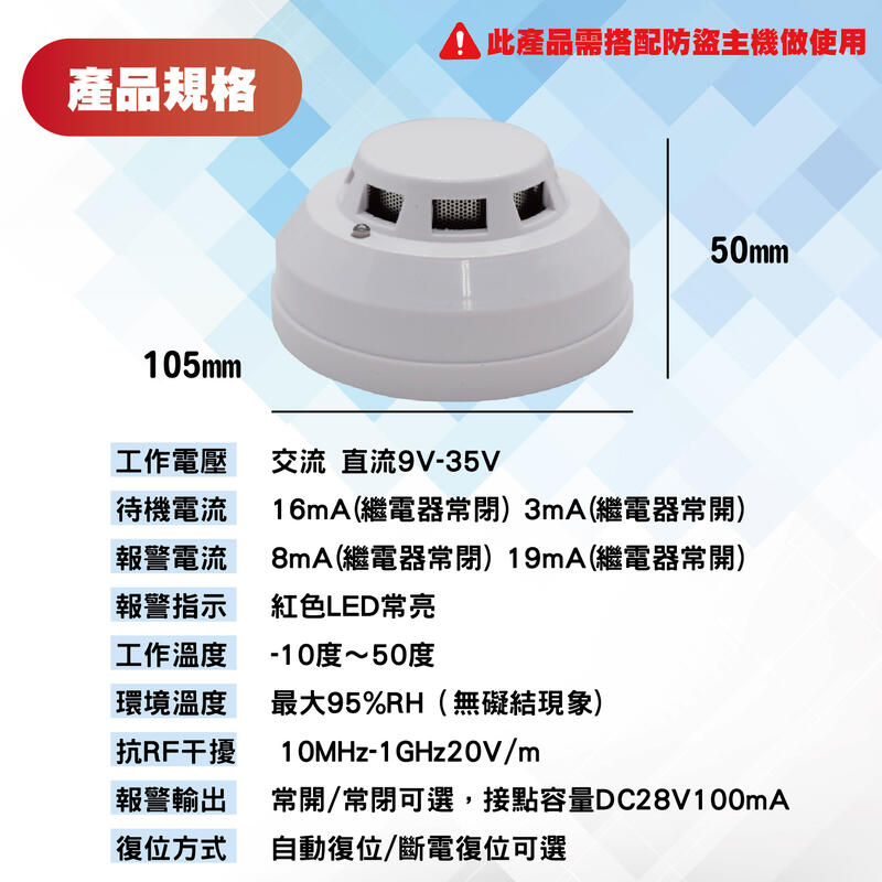 有線煙霧探測器 煙霧偵測器 光電式偵煙偵測器 偵煙式探測器 消防 火警 含稅