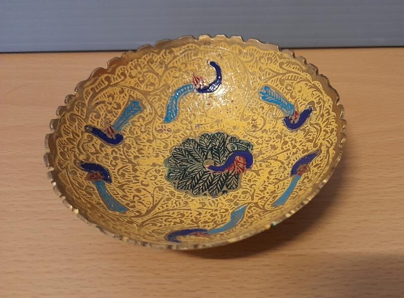 ｛winwin愛物小舖｝精緻手工彩繪銅雕碗
