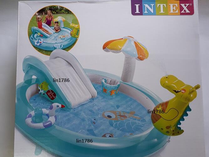 INTEX57165 原廠 噴水鱷魚充氣遊戲水池 幼兒游泳池 完水池 遊戲球池 遊樂園 遊戲池 送修補貼