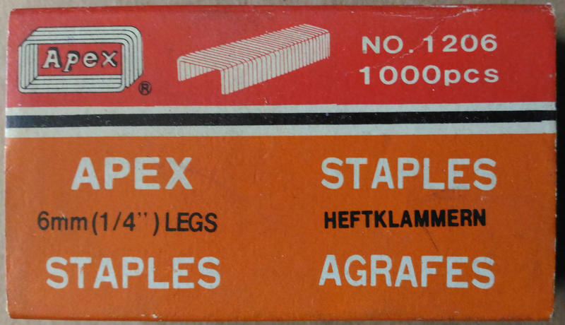 【 APEX 】 釘書針 6mm（1/4"）LEGS ／ 1000pcs