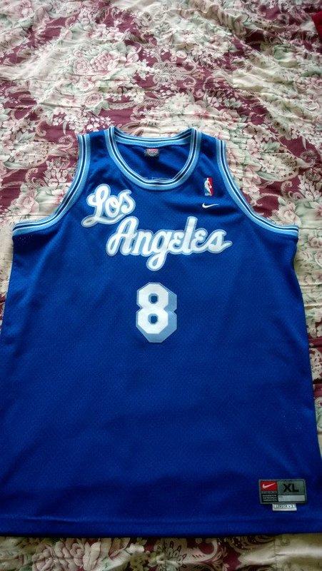 NBA nike 洛杉磯湖人 Kobe Bryant SW 草寫藍球衣 size XL