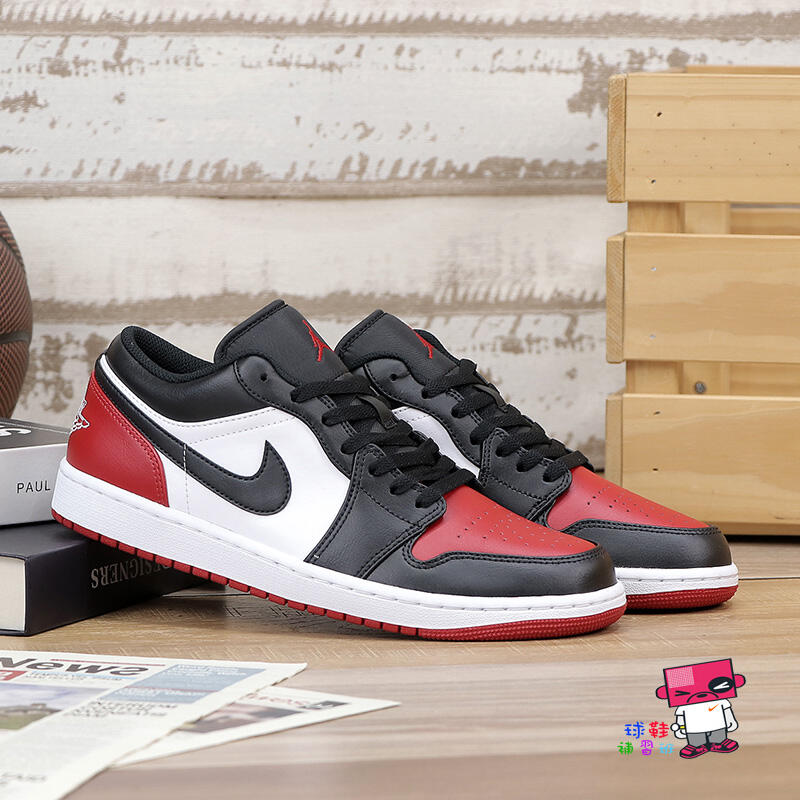 球鞋補習班NIKE AIR JORDAN 1 LOW BRED TOE 黑紅低筒復古AJ1 553558