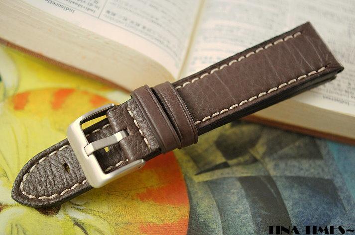 TINA TIMES~來自德國專業皮件工藝_EULIT牛皮錶帶_德國有心的錶帶 22mm 24mm輕巧柔軟 絕對舒適
