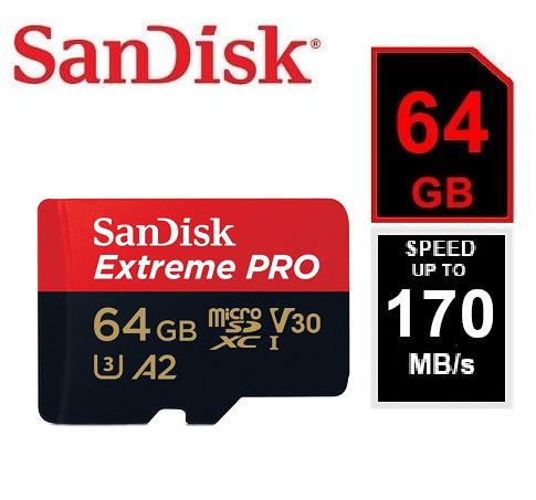 公司貨 讀170MB/s 寫90MB/s SanDisk Extreme PRO 64GB V30 U3 A2 記憶卡