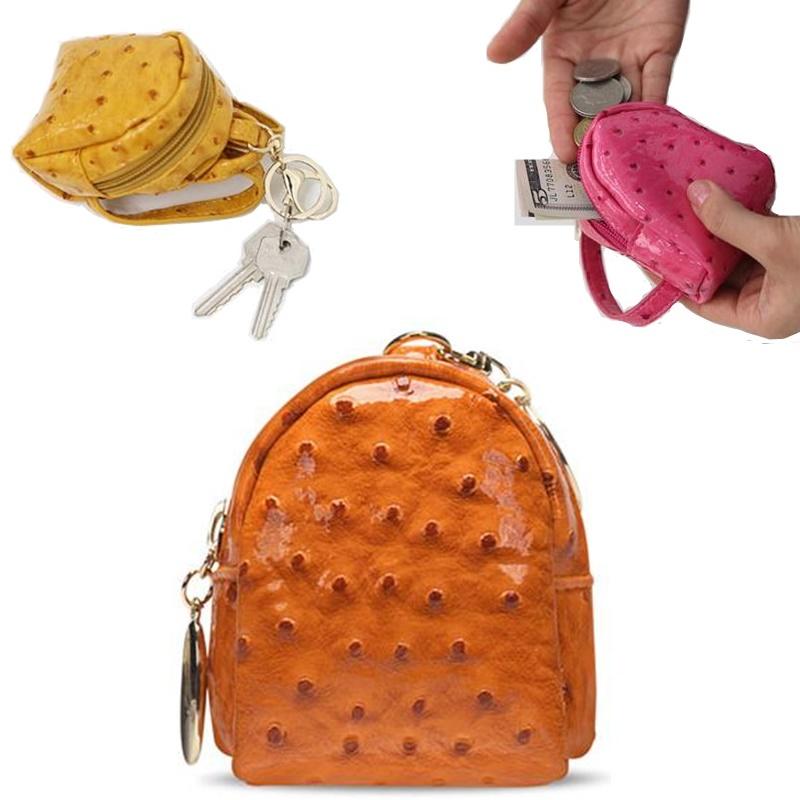 韓國 真皮牛皮背包造型零錢包 鑰匙包 鑰匙圈  精緻吊飾 小錢包 [0318]多色可選 精品 禮物 送禮