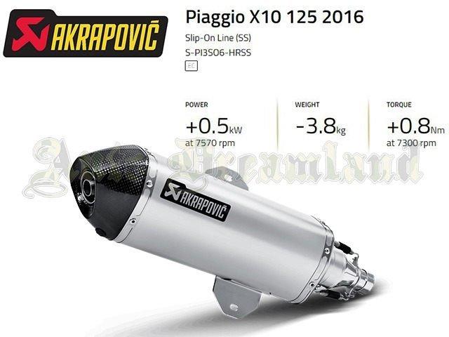 歐洲 Akrapovic 蠍子管 輕量 排氣管 尾段 Piaggio X10 125 12-16 專用
