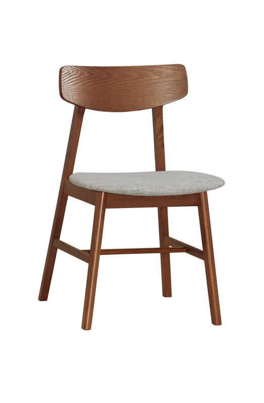 【生活家傢俱】CM-642-9：胡桃色布餐椅【台中家具】休閒椅 書桌椅 洽談椅 北歐風椅子 棉麻布+實木腳