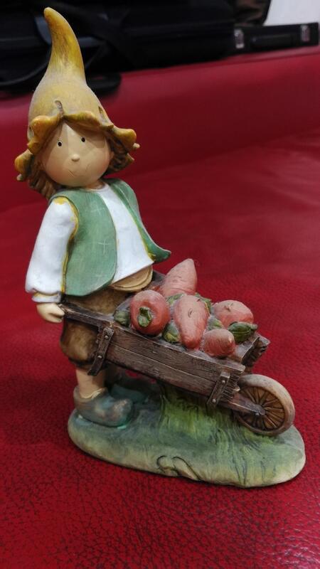 鄉村風 豌豆男孩 香菇女孩 胡蘿蔔推車男孩 花園 咖啡廳 擺飾娃娃 園藝裝飾