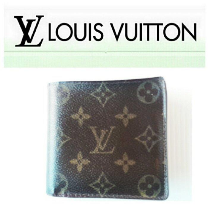 LV 錢包 皮夾 Louise Vuitton 路易威登Monogram 發財夾4卡2折錢包 零錢包459 1元起標