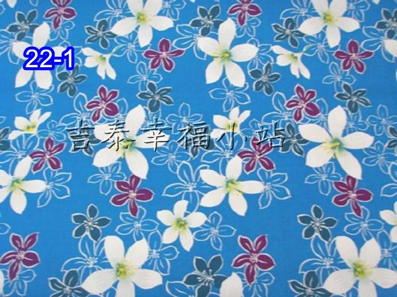 手作DIY布料~22-1藍油桐花/純棉布 三尺寬 客家花布/印花布/被單布/拼布