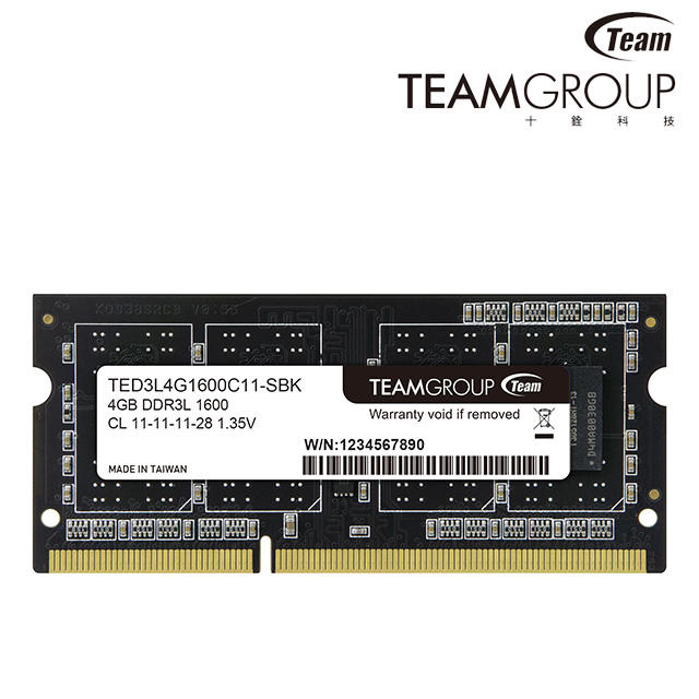 《SUNLINK》Team十銓 Elite 4G 4GB DDR3L-1600 1.35V 筆記型記憶體