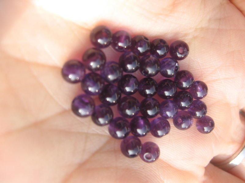 // angel寶屋 // 天然珠寶級紫水晶 4mm圓珠 DIY材料 可做成項鍊 手鍊