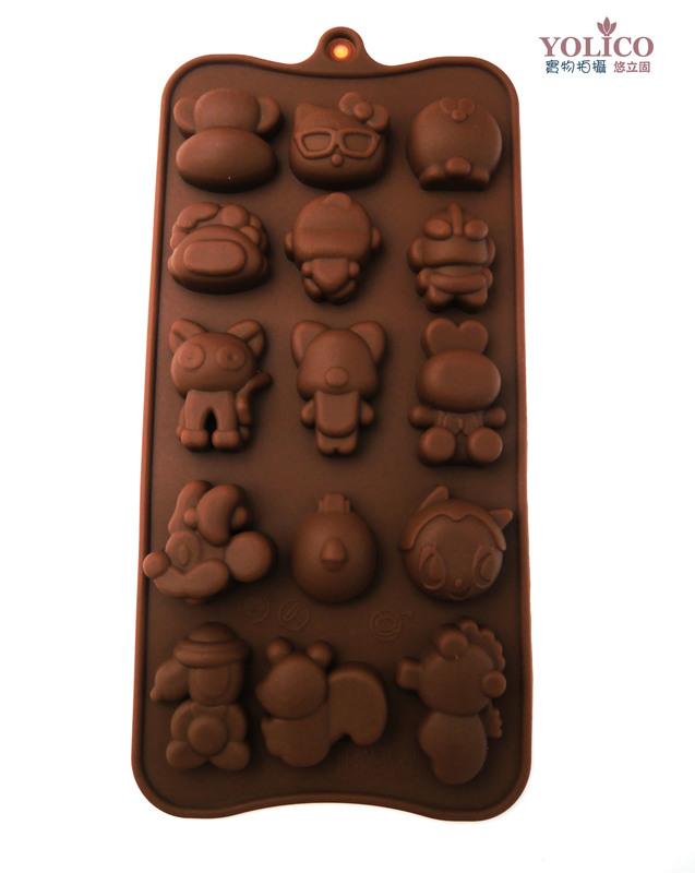 【悠立固】Y740 經典卡通明星大集合矽膠模 巧克力手工皂模具 蛋糕烘焙工具 冰塊布丁果凍軟糖翻糖模具 食品級