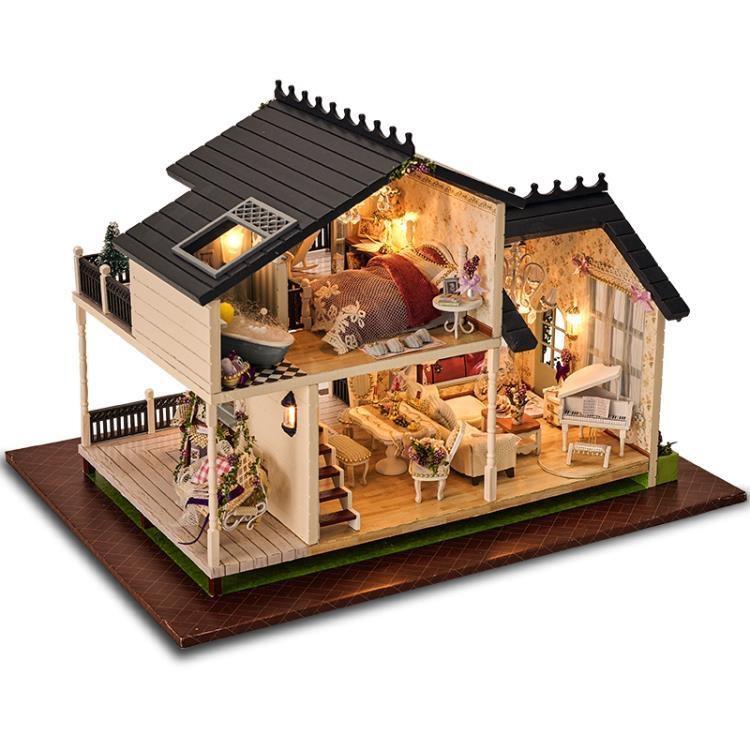 智趣屋diy小屋普羅旺斯手工拼裝房子模型別墅玩具創意生日禮物女ATF