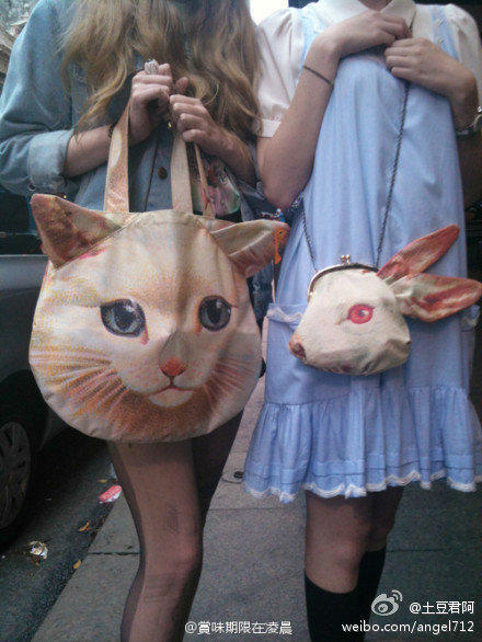 BANANA LALA 日本原宿 cat bag!喵~muchacha ahcahcum 貓咪兩件包 子母包 帆布包 造型包 肩揹包雜誌款  森林系 兔頭包