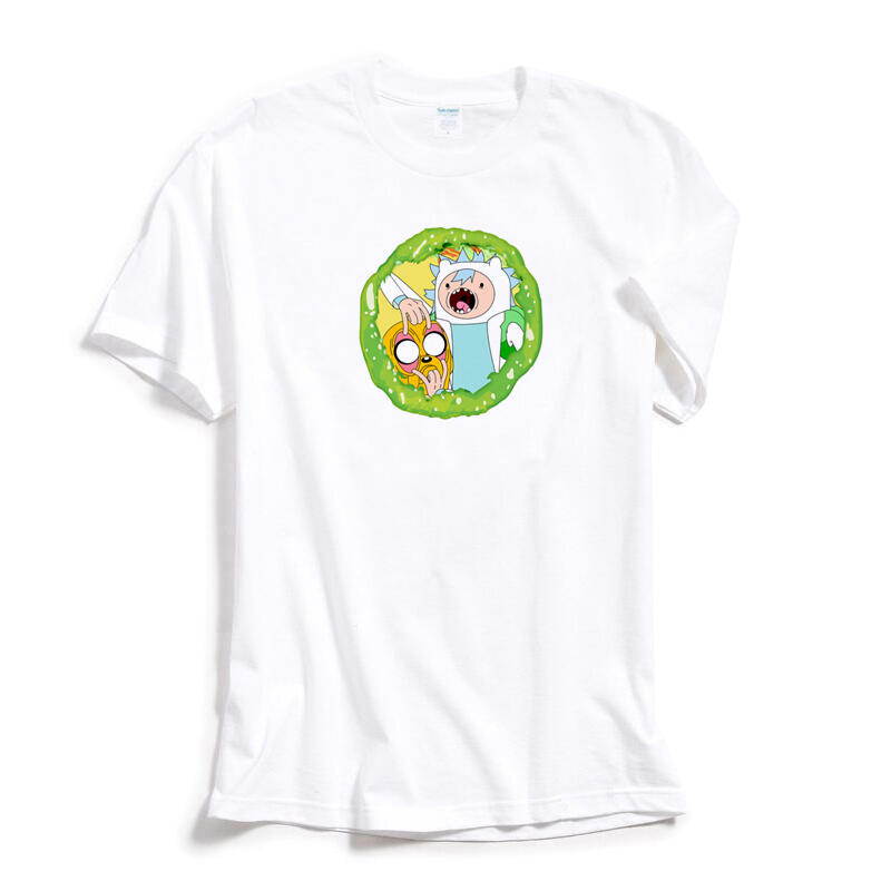 Adventure Time 短袖T恤 白色 歐美潮牌 Rick And Morty 探險活寶 趣味 幽默