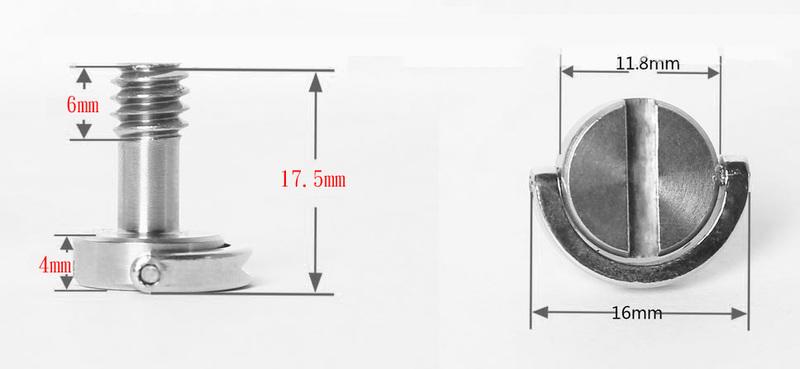 【喜悅小舖】螺柱長13.5mm 17mm旋鈕不鏽鋼 1/4 加長型快拆板螺絲701曼富圖雲台可用