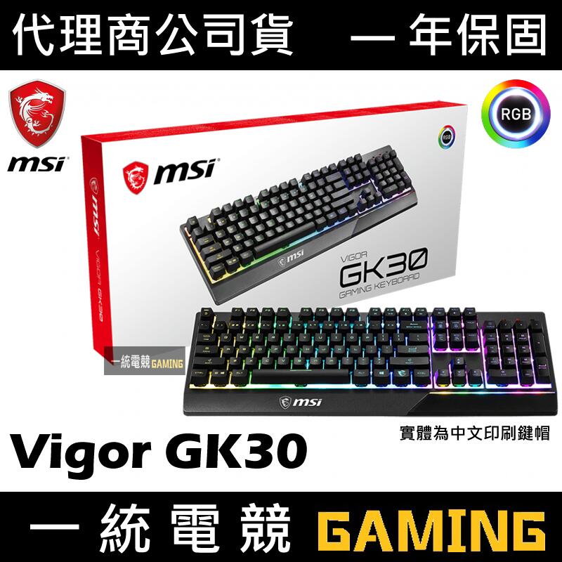 【一統電競】微星 MSI GAMING Vigor GK30 電競鍵盤 7種燈光特效