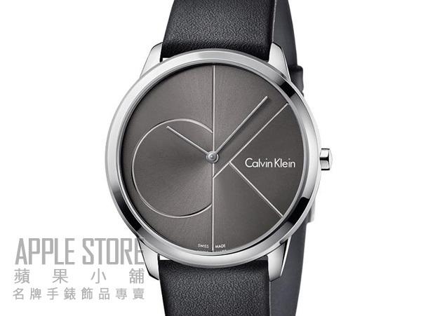 【蘋果小舖】CK minimal 新世代時尚皮帶腕錶-黑-35mm K3M221C3