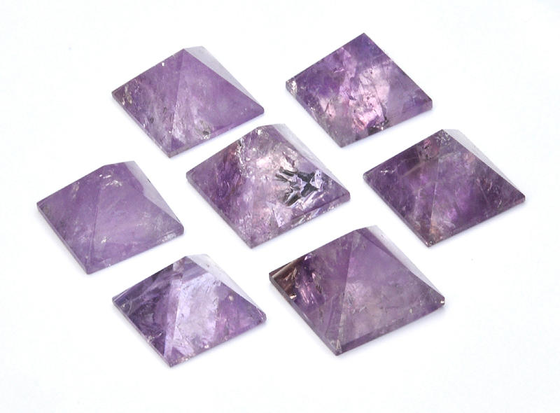 天然紫水晶金字塔七星陣