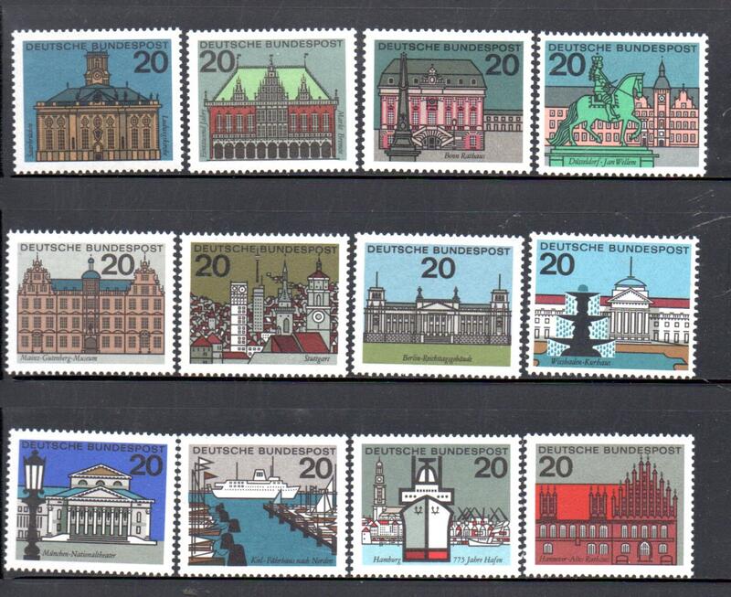 【流動郵幣世界】德國1964年德國城市郵票