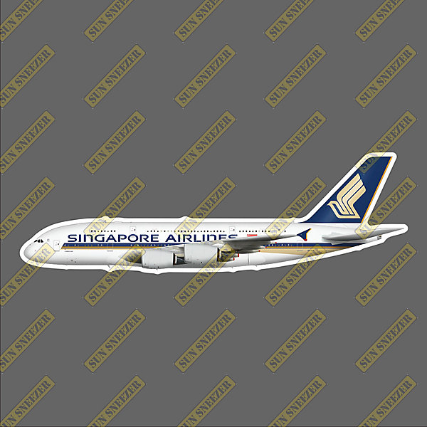 新加坡航空 標準塗裝 A380 擬真民航機貼紙 防水 尺寸165MM