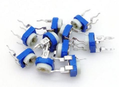 ►1005A◄(10個) 藍白可調電阻 臥式 200歐姆 201 可調電位器 電位器