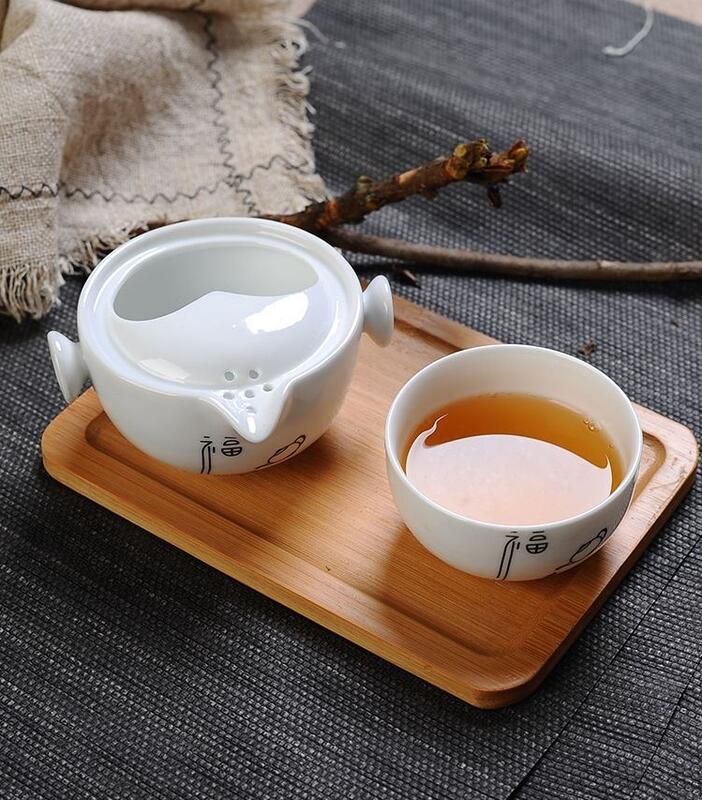 白瓷 快客杯 旅行攜帶 簡易方便 陶瓷茶壺 泡茶器 中國白 泡茶碗 茶道用具