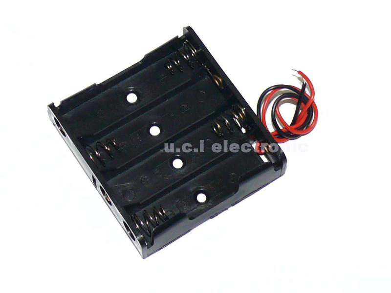 【UCI電子】(二U-1) 4節3號 電池盒 電池座 帶紅黑導線 無蓋無開關
