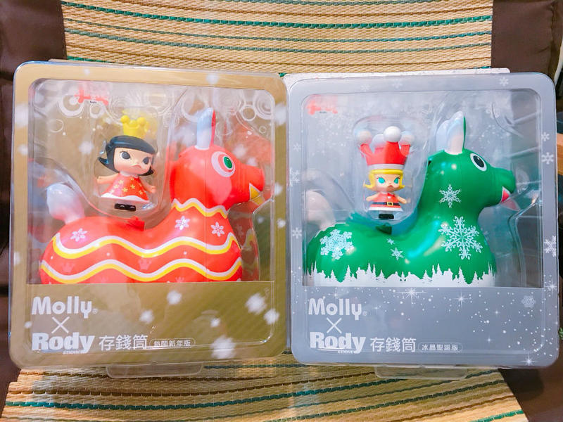 全新全家FamilyMart Molly x Rody 跳跳馬存錢筒熱鬧新年版+ 冰晶