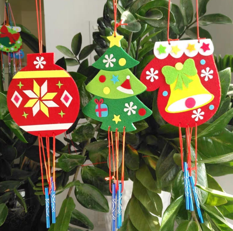 DIY 聖誕手工風鈴 聖誕裝飾 掛件 手工材料包 聖誕佈置 教室佈置